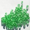 100 5mm Transparent Light Green Cube Beads